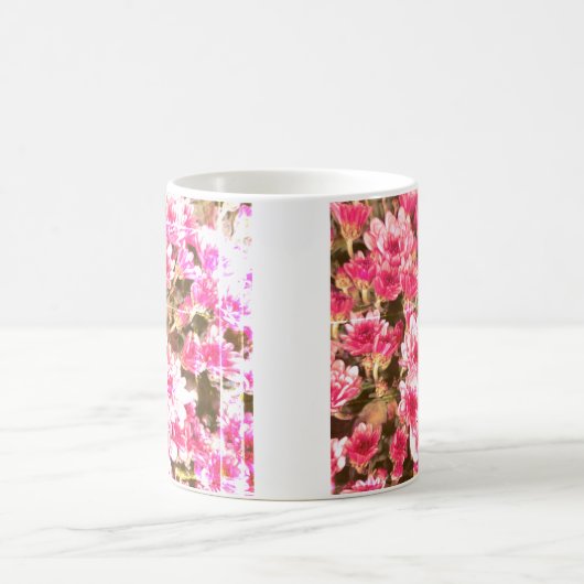 Pink Floral Bloom Pattern – Soft Botanical Design Kaffeetasse (Mittel)