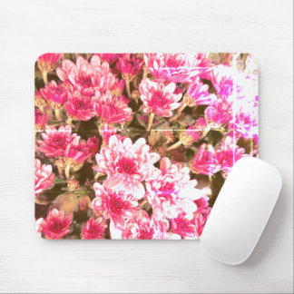 Pink Floral Bloom Pattern – Soft Botanical Design Mousepad