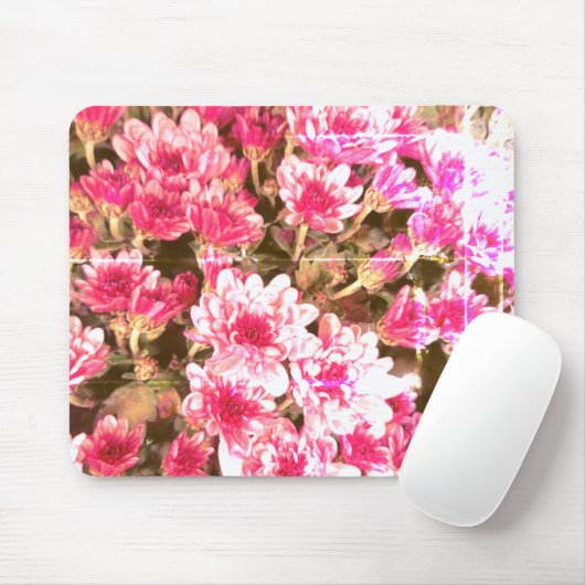 Pink Floral Bloom Pattern – Soft Botanical Design Mousepad (Mit Mouse)