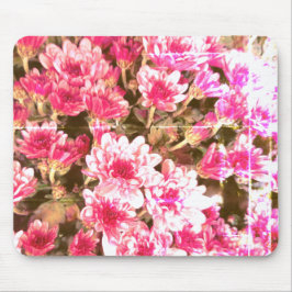 Pink Floral Bloom Pattern – Soft Botanical Design Mousepad