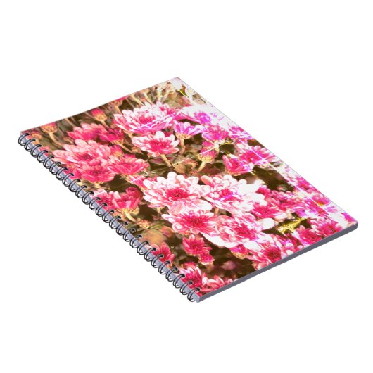 Pink Floral Bloom Pattern – Soft Botanical Design Notizblock (Rechte Seite)