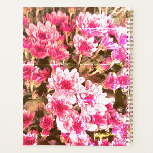 Pink Floral Bloom Pattern – Soft Botanical Design Planer (Rückseite)