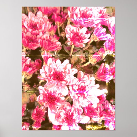 Pink Floral Bloom Pattern – Soft Botanical Design Poster (Vorne)