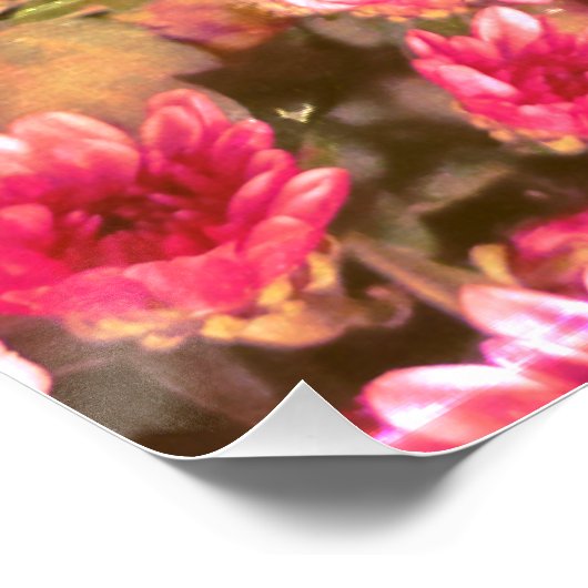 Pink Floral Bloom Pattern – Soft Botanical Design Poster (Ecke)