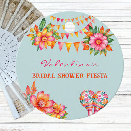 Pink Floral Blue Fiesta Brautparty Vielen Dank Geschenkanhänger