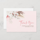 Pink Floral Boho Baby Dusche Danke (Vorne/Hinten)