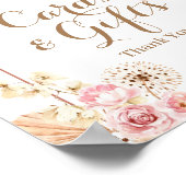 Pink Floral Boho Pampas Graskarten und Geschenke U Poster (Ecke)