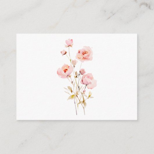 PINK FLORAL BOHO WATERCOLOR ANZEIGE BEGLEITKARTE (Rückseite)