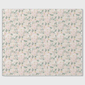 Pink Floral Boho Wrapping Paper Geschenkpapier (Flach)