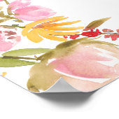 Pink Floral Bold Hand-Painted Graduation Welcome Poster (Ecke)