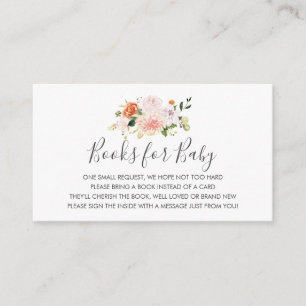 Pink Floral Book Request Baby Showcard Begleitkarte
