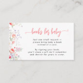 Pink floral Books for Baby shower book request Begleitkarte (Vorderseite)