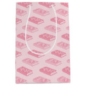 Pink Floral Books Muster Mittlere Geschenktüte (Vorderseite)
