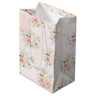 Pink Floral Botanical 75. Geburtstagsparty Mittlere Geschenktüte