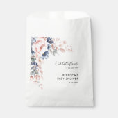 Pink Floral Botanical Script Baby Dusche Geschenktütchen (Vorderseite)