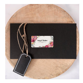 Pink Floral Bouquet Adressenmarken Adressaufkleber