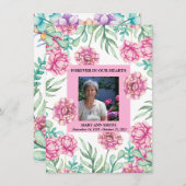 Pink Floral Bouquet Beileid Danke Karte (Vorne/Hinten)