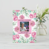 Pink Floral Bouquet Beileid Danke Karte (Stehend Vorderseite)