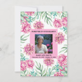 Pink Floral Bouquet Beileid Danke Karte (Vorderseite)