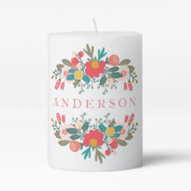 Pink Floral Bouquet mit Namen