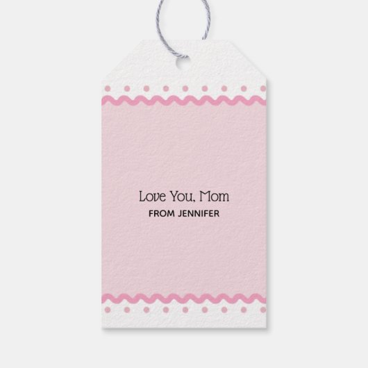 Pink Floral Bouquet Mother’s Day Geschenkanhänger (Rückseite)