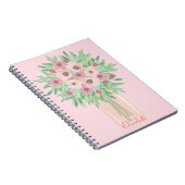 Pink Floral Bouquet Notizblock (Rechte Seite)