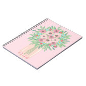 Pink Floral Bouquet Notizblock (Linke Seite)