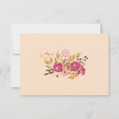 Pink Floral Bouquet Peach Pastel Wedding RSVP (Rückseite)