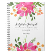Pink Floral Bouquet Personalisiert Scripting Journ Notizblock (Vorderseite)