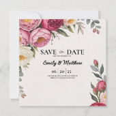 Pink Floral Bouquet Save the Date (Vorderseite)