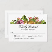 Pink Floral Bouquet Wedding RSVP (Vorne/Hinten)