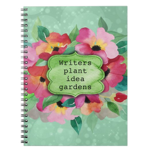 Pink Floral Bouquet | Writers Pflanze Idea Gardens Notizblock (Vorderseite)