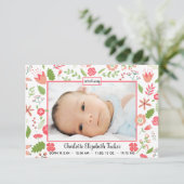 Pink Floral Bouquets - 3x5 Geburtsankündigung Ankündigung (Stehend Vorderseite)