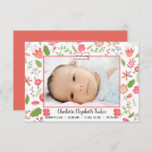 Pink Floral Bouquets - 3x5 Geburtsankündigung Ankündigung (Vorne/Hinten)