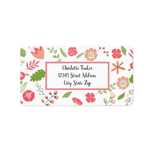 Pink Floral Bouquets - Adressetikett (Vorne)