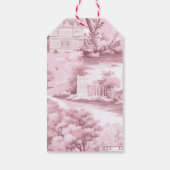 Pink Floral Bow Coquette Baby Girl Dusche Nickerch Geschenkanhänger (Rückseite)