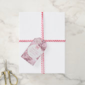 Pink Floral Bow Coquette Baby Girl Dusche Nickerch Geschenkanhänger (Mit Garn)