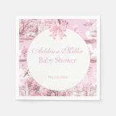 Pink Floral Bow Coquette Baby Girl Dusche Nickerch Serviette (Vorderseite)