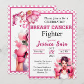 Pink Floral Boxing Einladung (Vorne/Hinten)