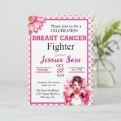 Pink Floral Boxing Einladung (Stehend Vorderseite)