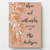 Pink Floral Brautparty Tablette Beschriftung Fotoplatte (Vorderseite)