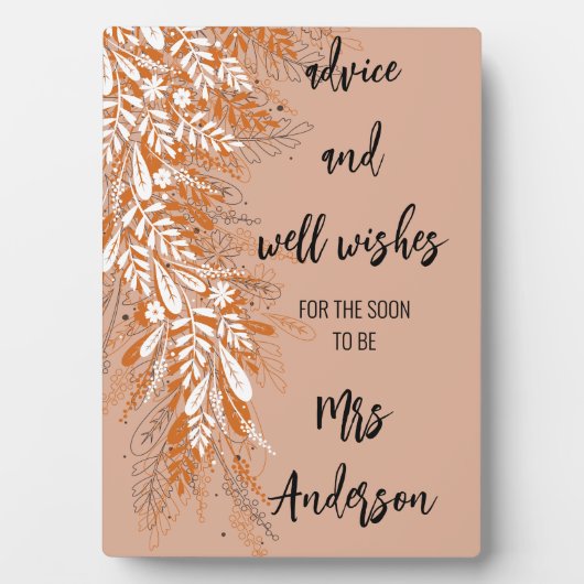 Pink Floral Brautparty Tablette Beschriftung Fotoplatte (Vorderseite)