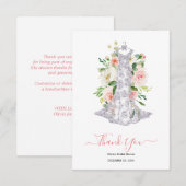 Pink Floral Brautparty Vielen Dank Dankeskarte (Vorne/Hinten)