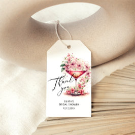 Pink Floral Brautparty Vielen Dank Geschenkanhänger