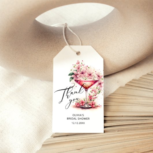 Pink Floral Brautparty Vielen Dank Geschenkanhänger