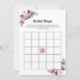 Pink Floral Bridal Bingo Brautparty Game Cards Einladung