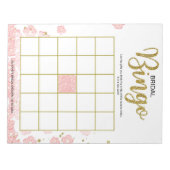 Pink Floral Bridal Bingo Notizblock (Vorderseite)