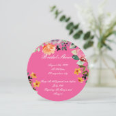 PINK FLORAL BRIDAL SHOWER EINLADUNG (Stehend Vorderseite)