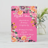 PINK FLORAL BRIDAL SHOWER EINLADUNG (Stehend Vorderseite)