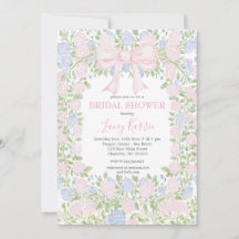 Pink  Floral Bridal Shower Invitation